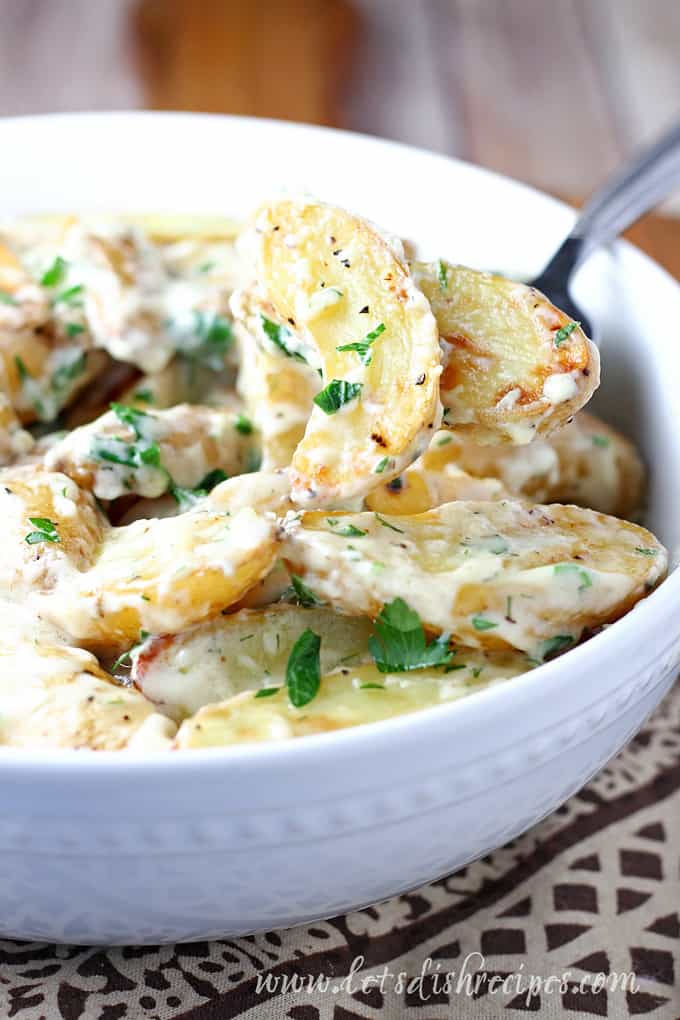 Creamy Herb Roasted Fingerling Potatoes