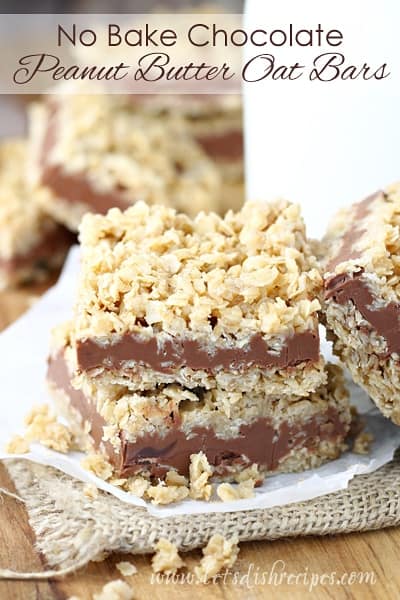 No Bake Chocolate Peanut Butter Oat Bars