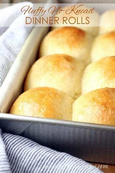 Fluffy No Knead Dinner Rolls