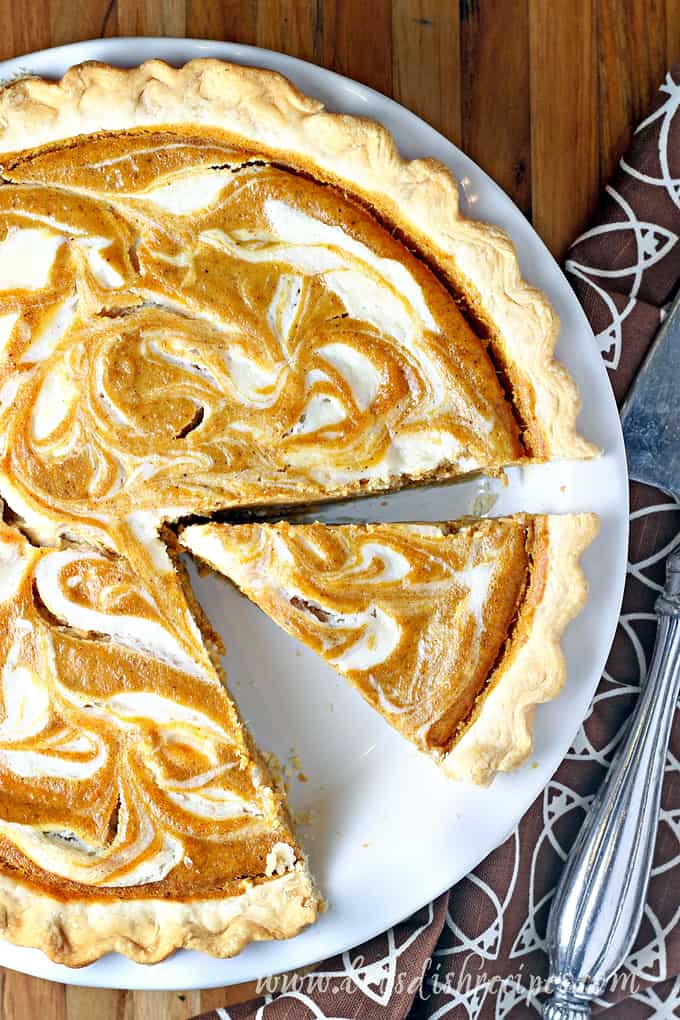 Pumpkin Cream Cheese Swirl Pie