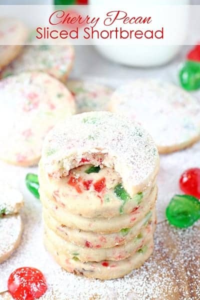 Cherry Pecan Sliced Shortbread Cookies