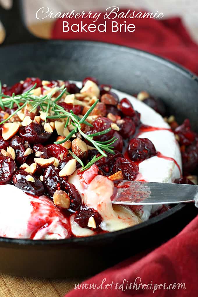 Baked Brie with Balsamic Roasted Cranberries and Smoked Almonds