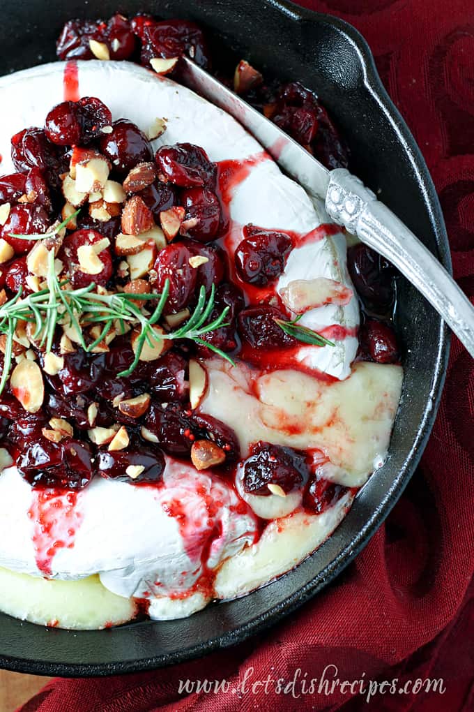 Baked Brie with Balsamic Roasted Cranberries and Smoked Almonds