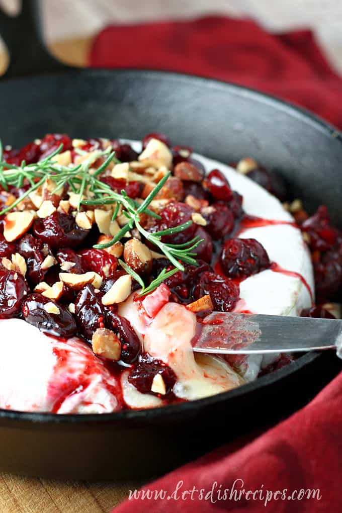 Baked Brie with Balsamic Roasted Cranberries and Smoked Almonds