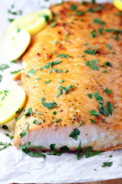 Brown Sugar Lemon Garlic Butter Salmon