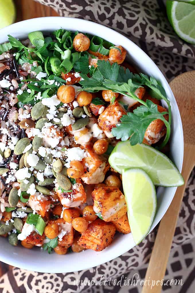 Roasted Sweet Potato Chickpea Grain Bowls