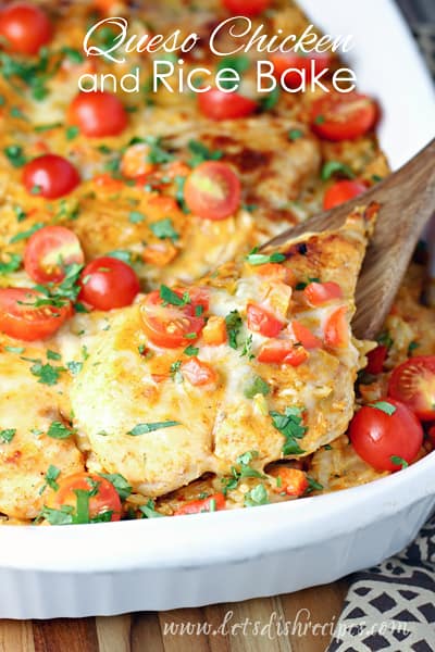 Queso Chicken and Rice Bake