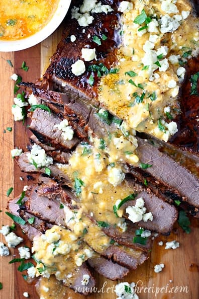 Grilled Flank Steak with Buffalo Blue Cheese Butter