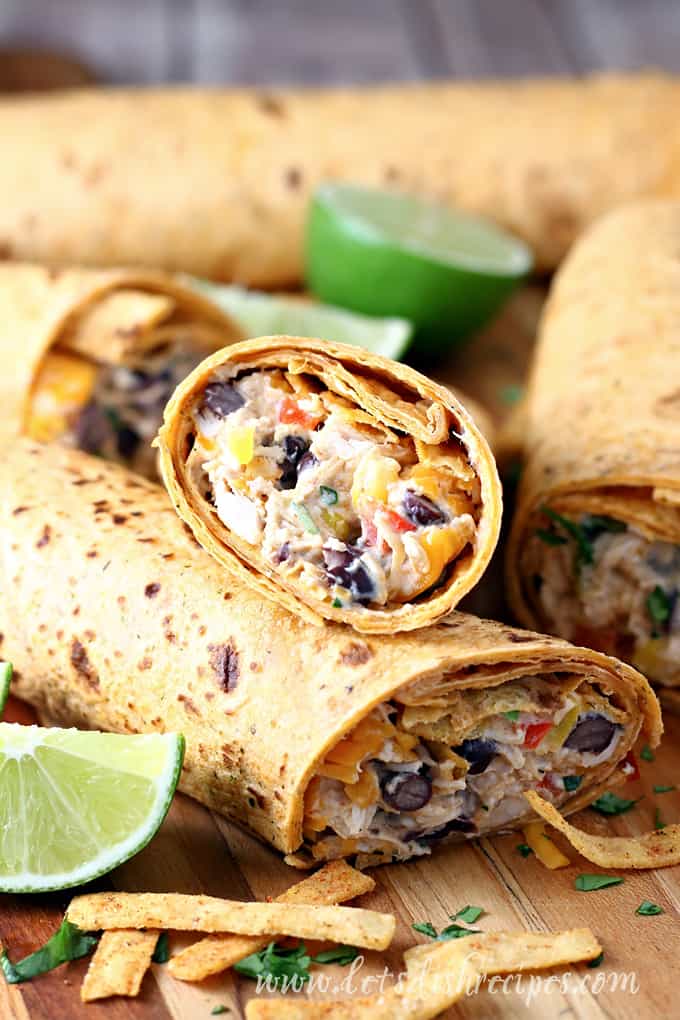 Shredded chicken with corn, beans, and southwest spices, wrapped in a flour tortilla.