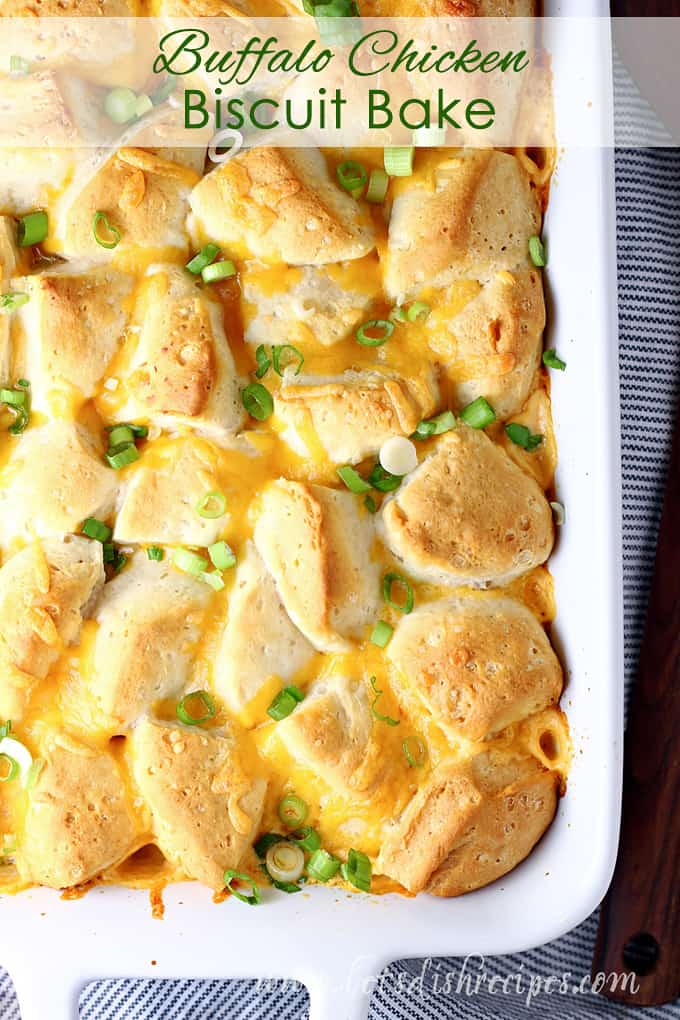 Buffalo Chicken Biscuit Bake