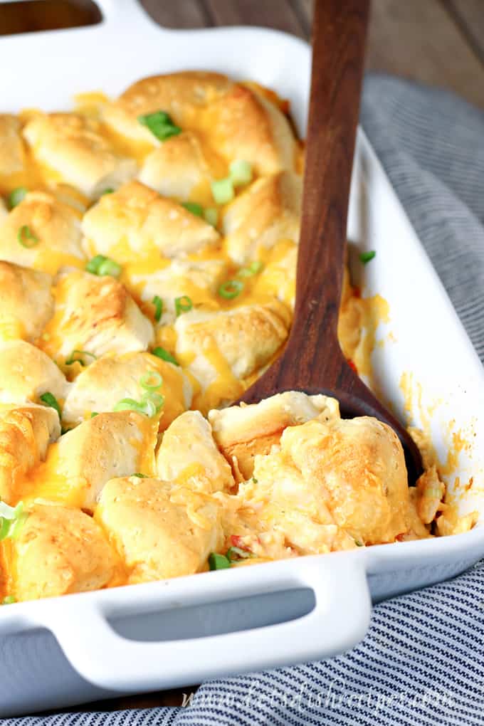 Buffalo Chicken Biscuit Bake