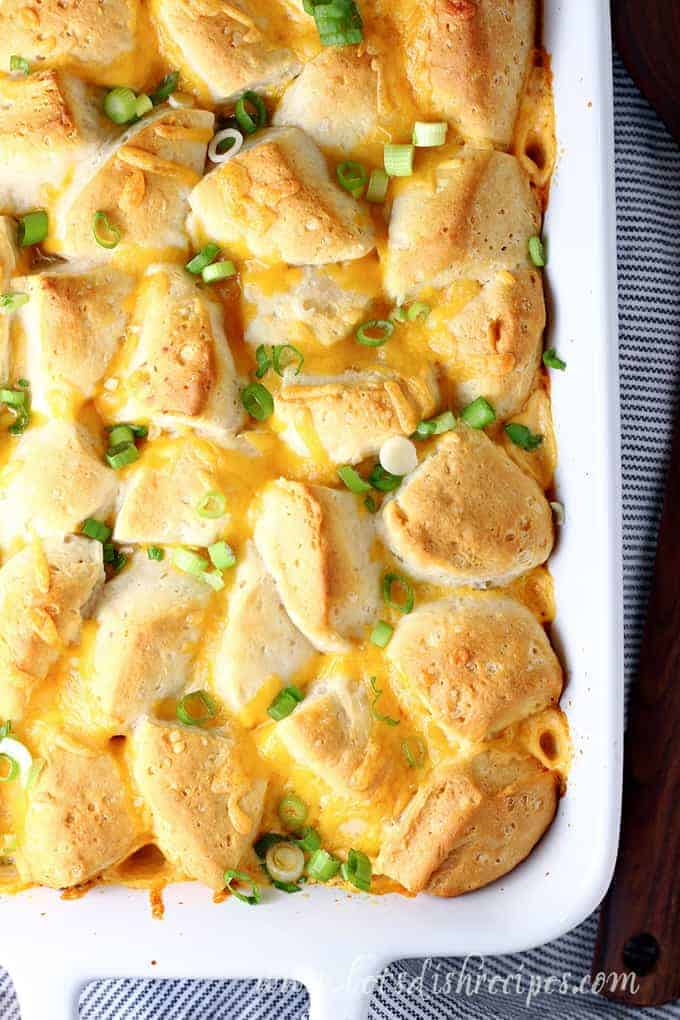 Buffalo Chicken Biscuit Bake