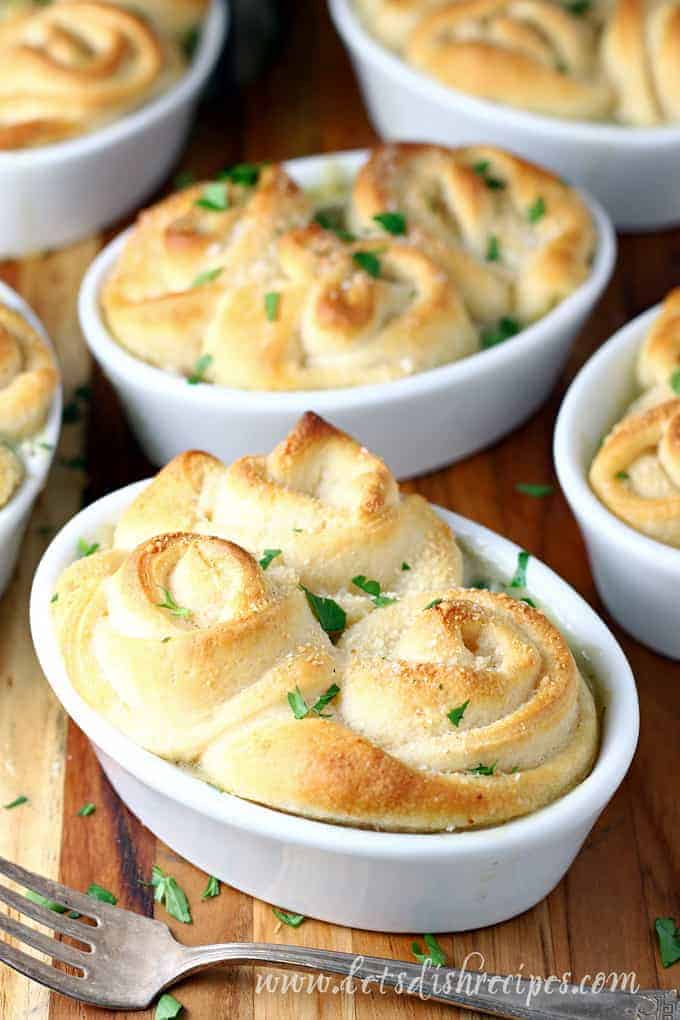 Individual Crescent Topped Chicken Pot Pies