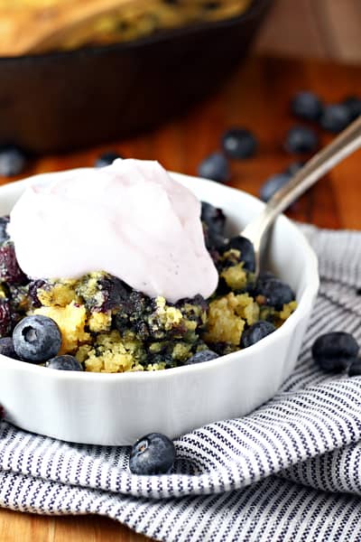 Blueberries and Cream Dump Cake