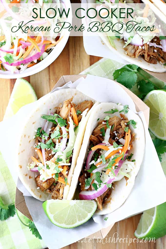 Slow Cooker Korean Pork BBQ Tacos