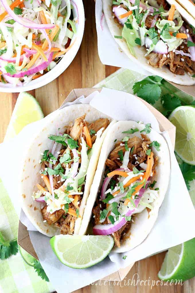 Slow Cooker Korean Pork BBQ Tacos