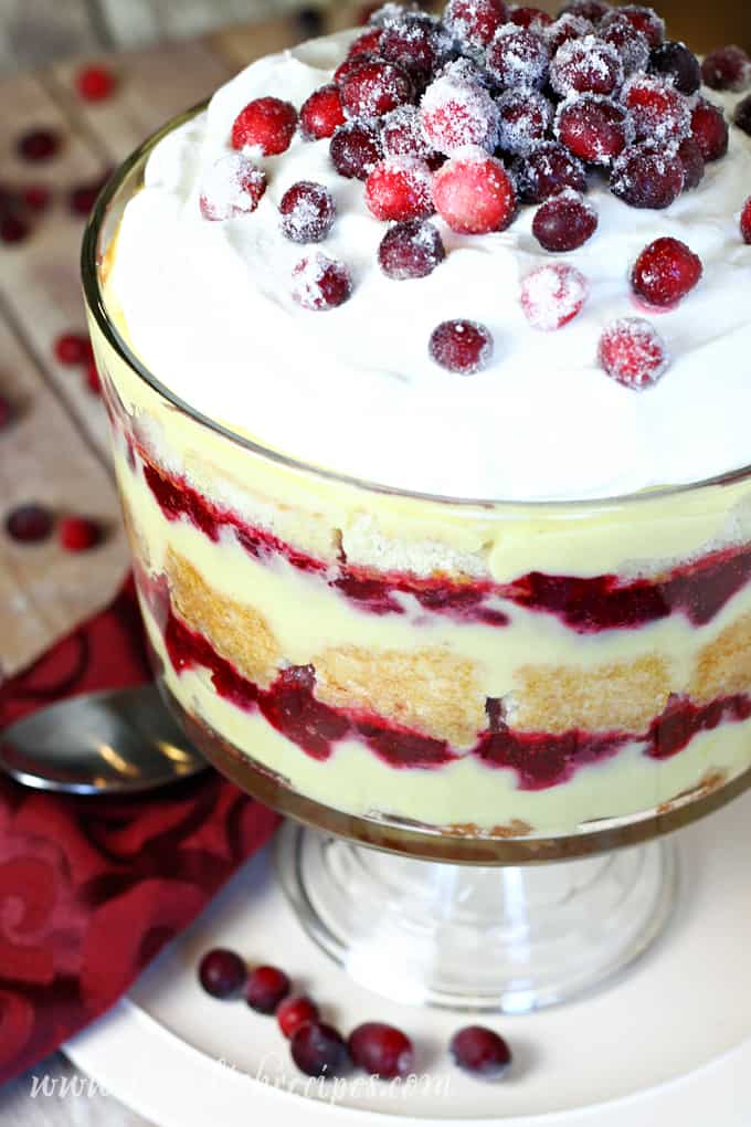 Cranberry Eggnog Trifle