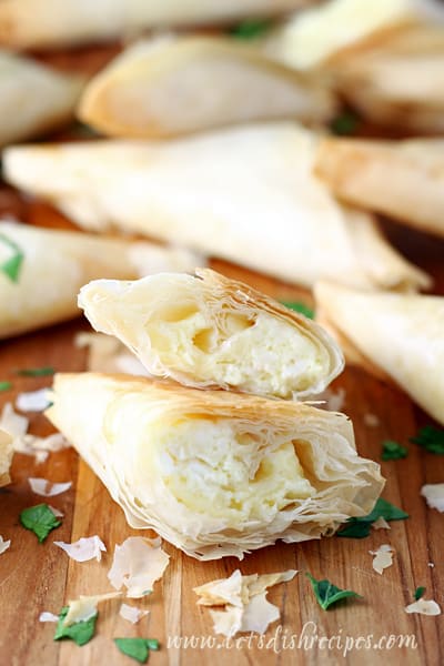 Three Cheese Phyllo Pockets