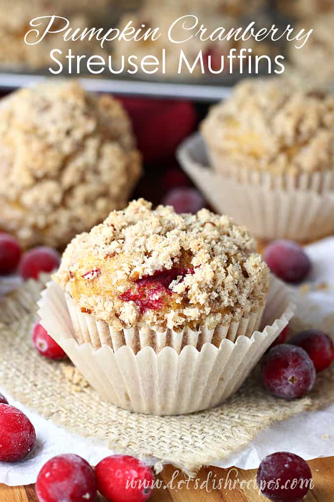 Pumpkin Cranberry Streusel Muffins