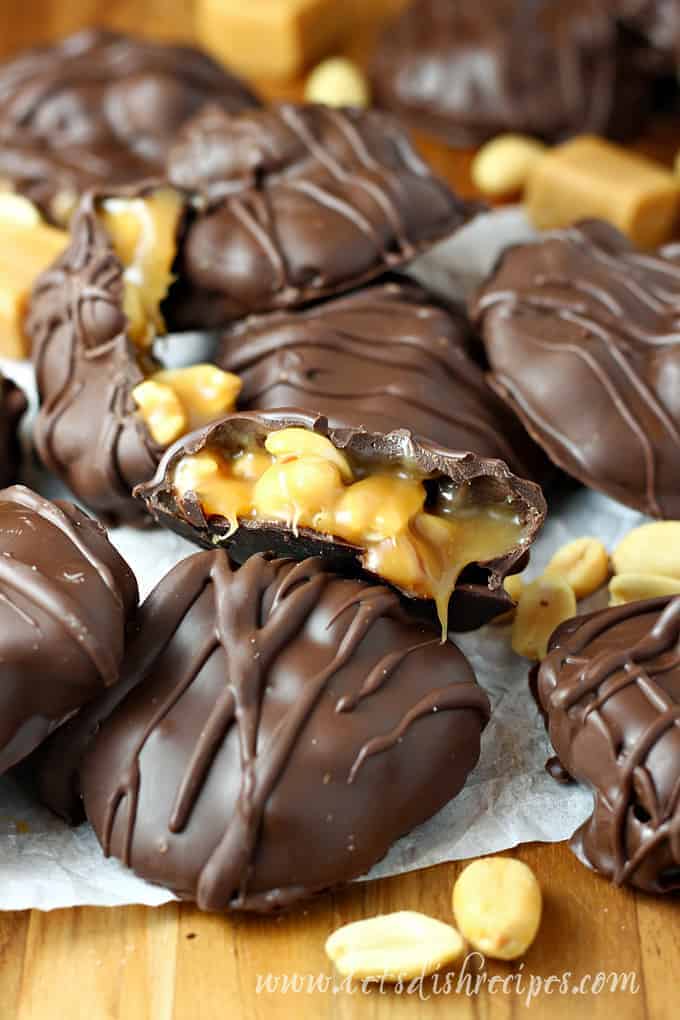 Chocolate Caramel Peanut Clusters