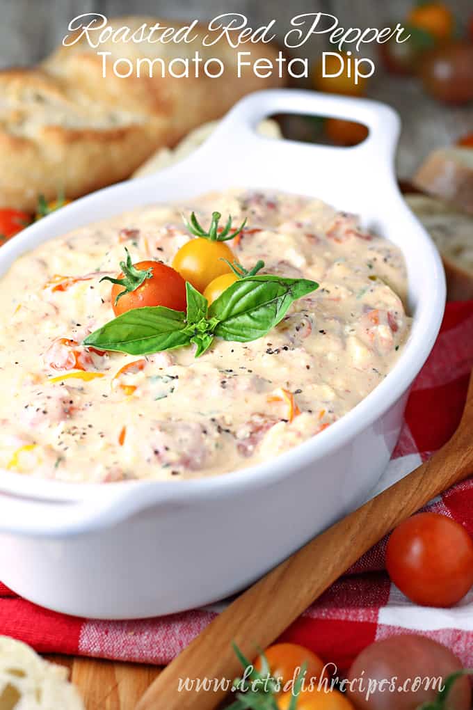 Roasted Red Pepper Tomato Feta Dip