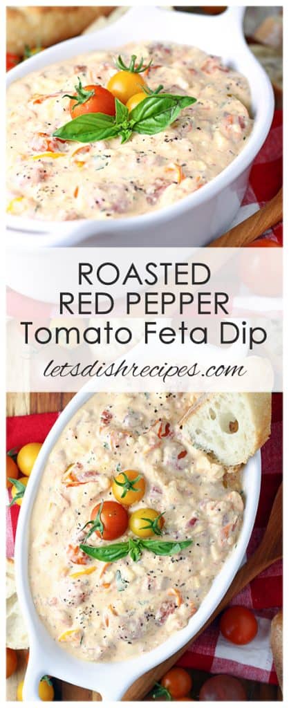 Roasted Red Pepper Tomato Feta Dip