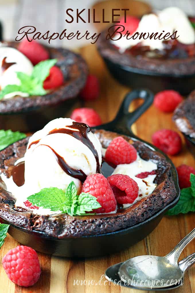 Skillet Raspberry Brownies