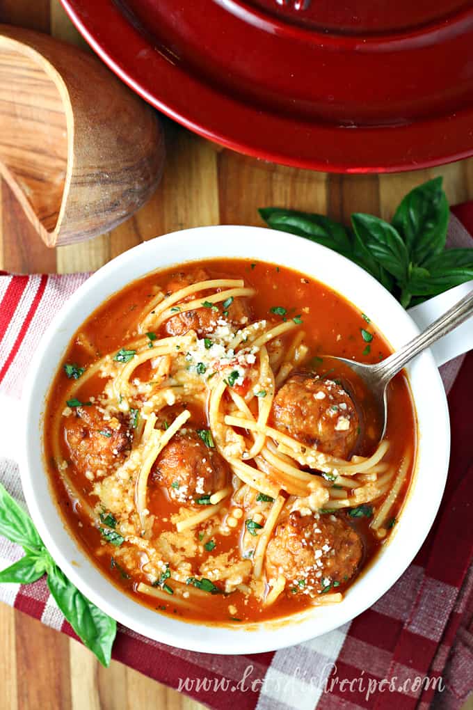 Spaghetti and Meatball Soup