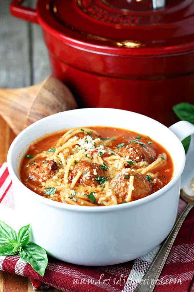 Spaghetti and Meatball Soup