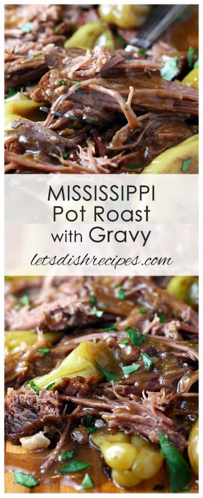 Slow Cooker Mississippi Pot Roast with Gravy