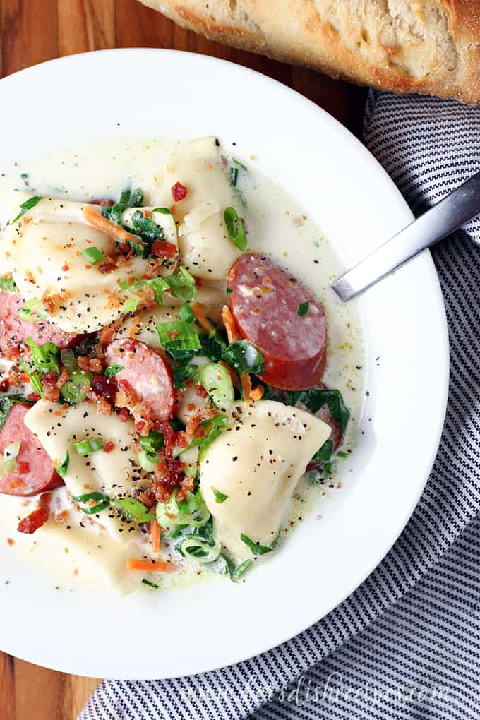 Sausage and Pierogi Soup