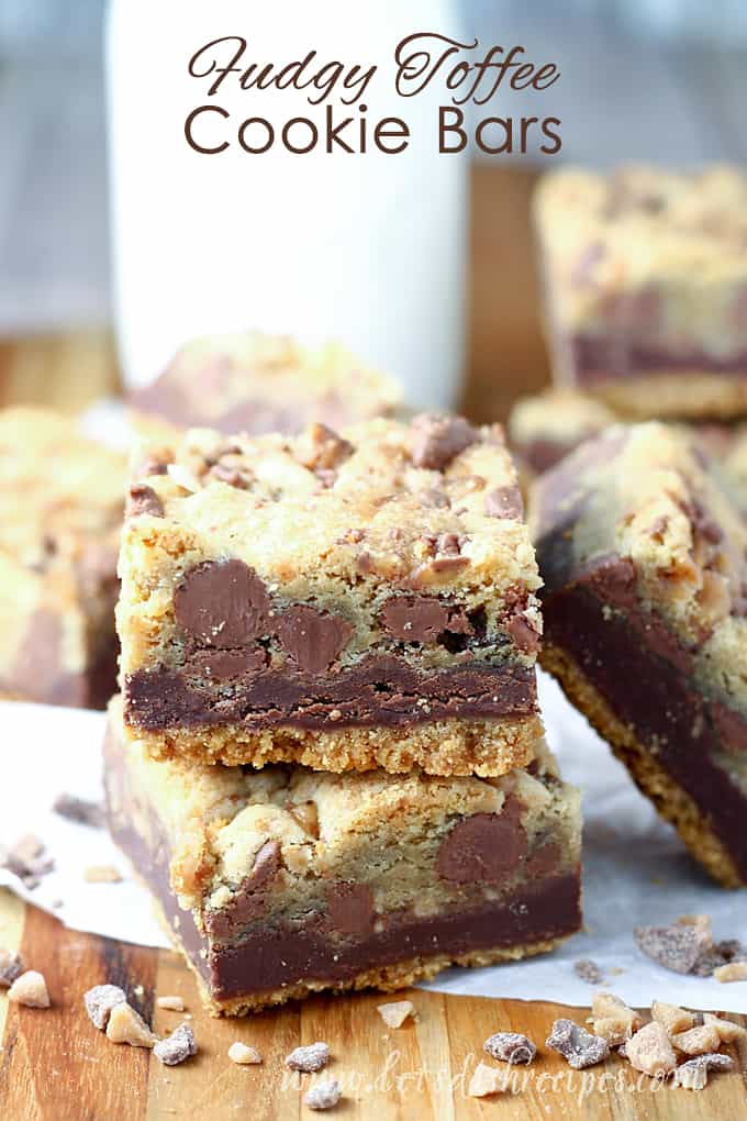 Fudgy Toffee Cookie Bars