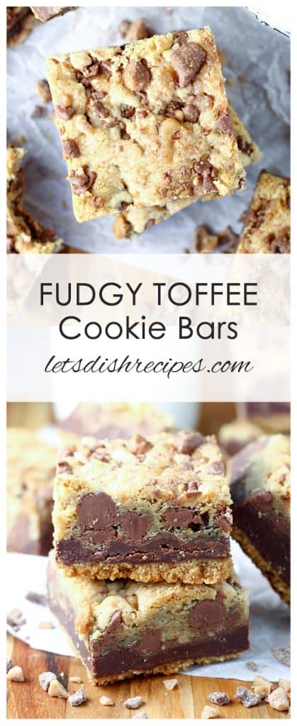 Fudgy Toffee Cookie Bars