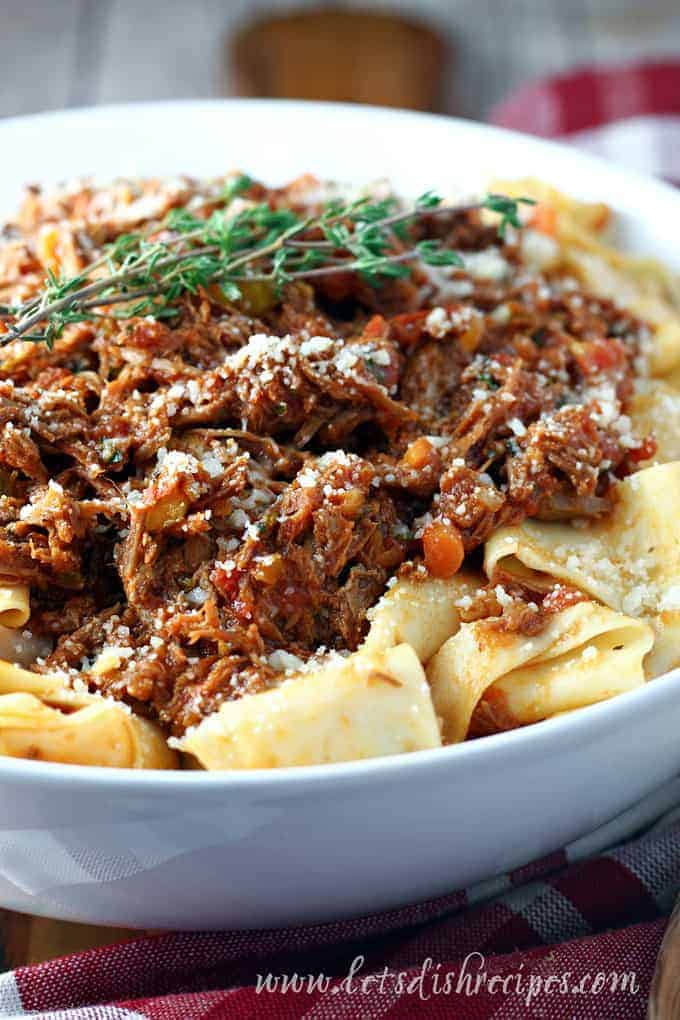 Slow Cooker Shredded Beef Ragu