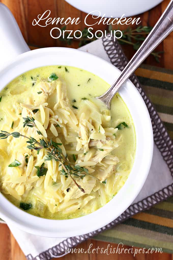 Lemon Chicken Orzo Soup