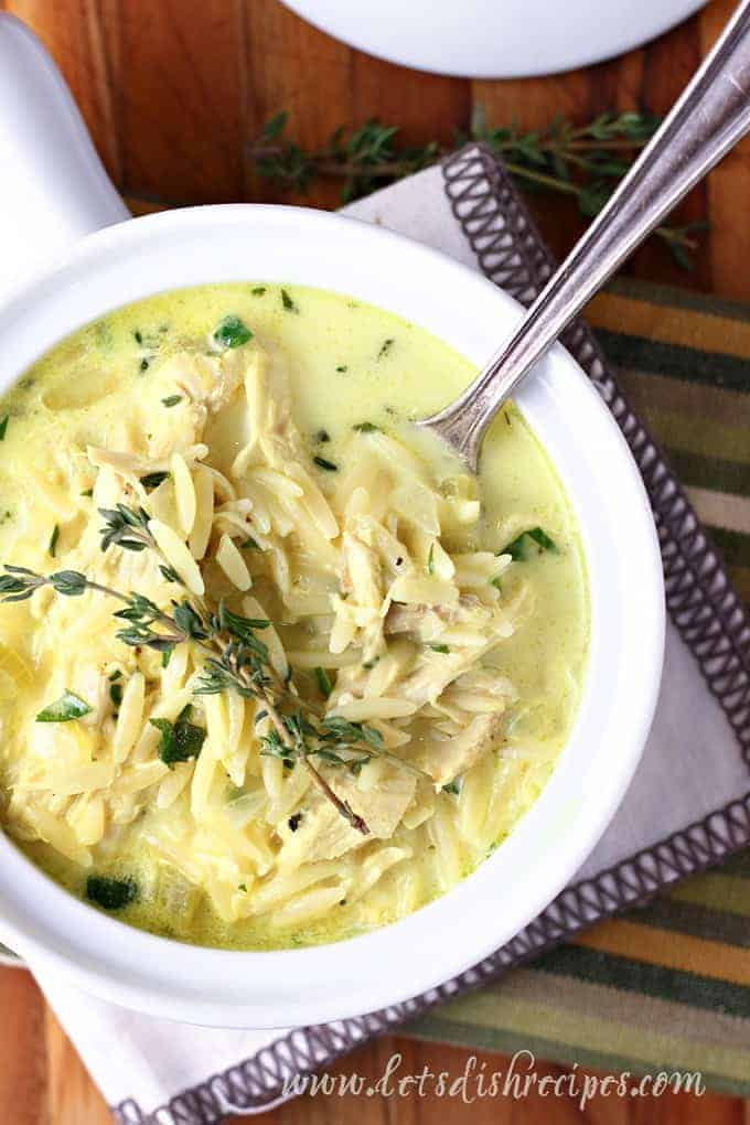 Lemon Chicken Orzo Soup