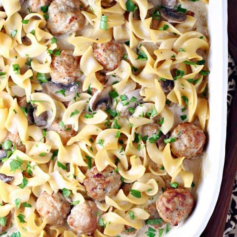 Meatball Stroganoff Bake feature