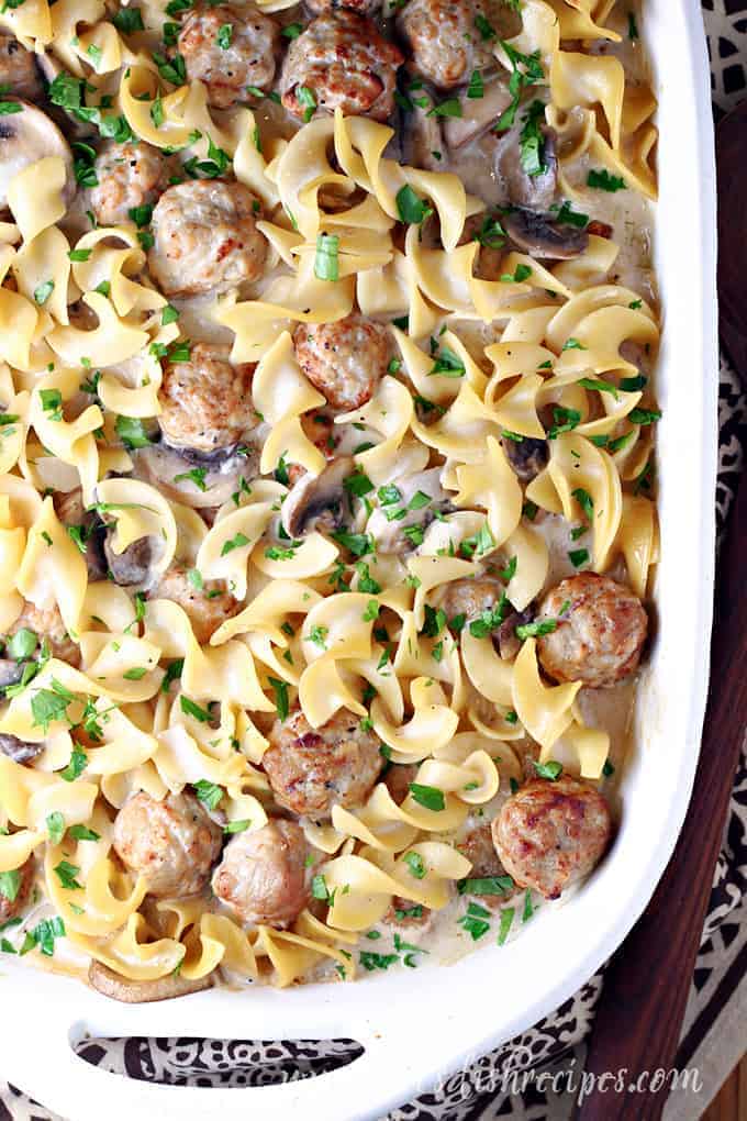 Meatball Stroganoff Bake