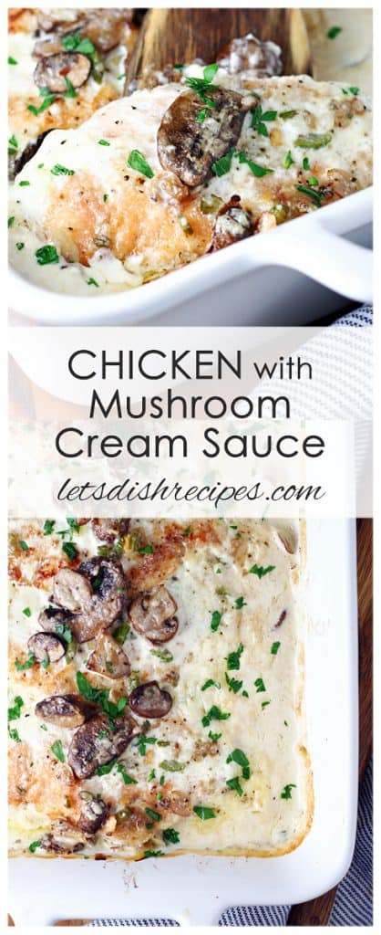 Baked Chicken Breasts with Mushroom Cream Sauce