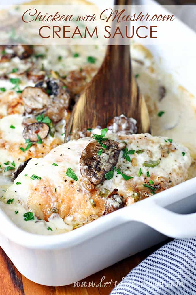 Baked Chicken Breasts with Mushroom Cream Sauce