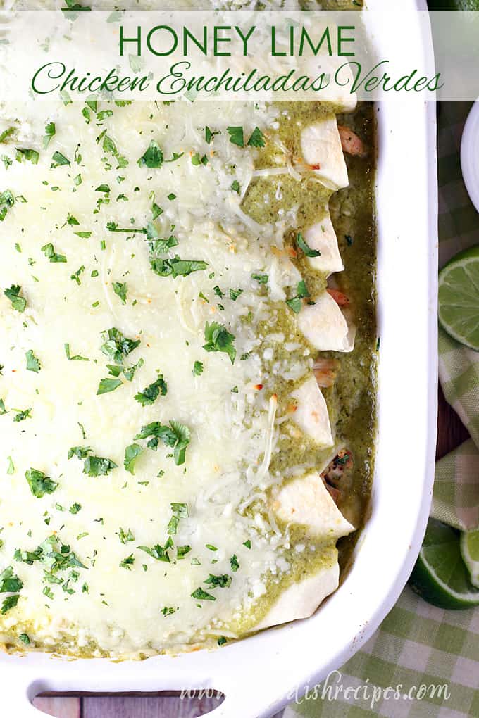 Honey Lime Chicken Enchiladas Verdes