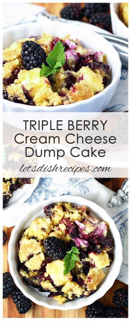 Triple Berry Cream Cheese Dump Cake