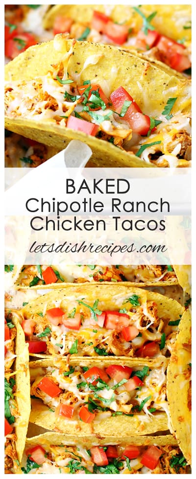 Baked Chipotle Ranch Chicken Tacos