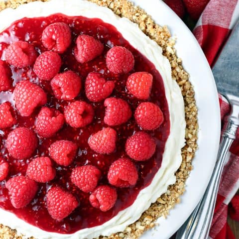 No Bake Rasp Cream Cheese Pie feature