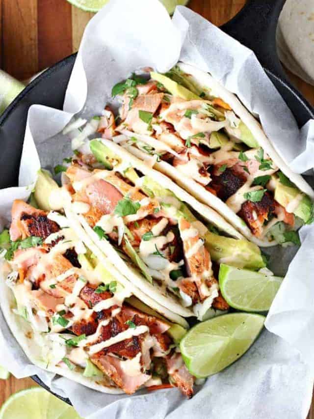 Chile Lime Salmon Tacos