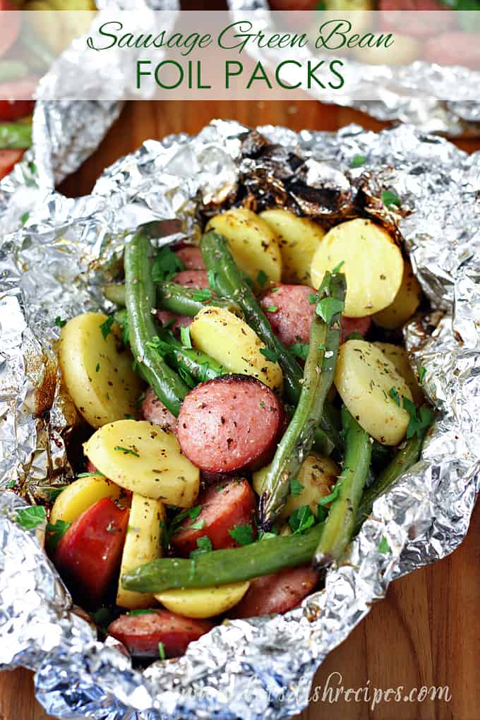 Sausage Green Bean Foil Packs