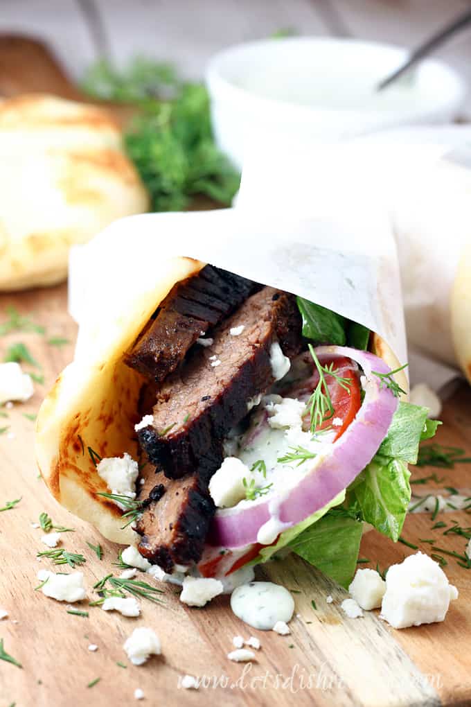 Steak Gyros with Tzatziki Sauce