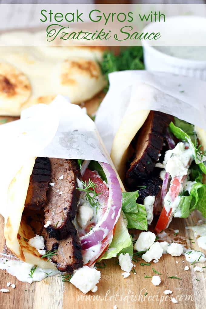 Steak Gyros with Tzatziki Sauce