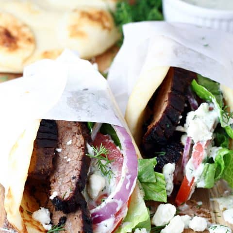 Steak Gyros with Tzatziki Sauce feature