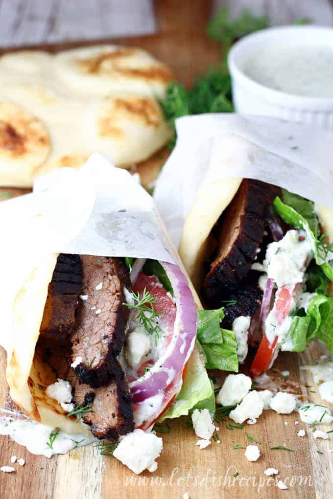 Steak Gyros with Tzatziki Sauce